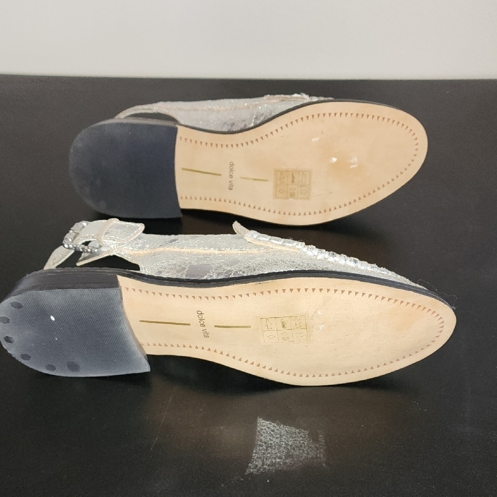 Dolce Vita Silver Flats with Strap Detail - Picture 7 of 8